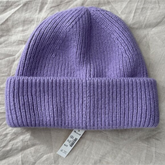 NWT Madewell Women's Wool Blend Ribbed Knit Beanie One Size Lilac Boquet Alpaca - Picture 1 of 4